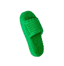 Load image into Gallery viewer, Green VESPA Terry Towel Fabric Flatform Spa Slider Sandal

