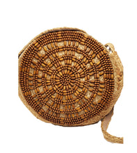 Load image into Gallery viewer, Beaded Straw Tote Handbag Tote With Embellishment
