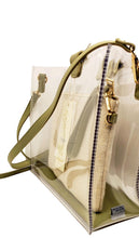 Load image into Gallery viewer, Women&#39;s Clear PVC Satchel Tote with Sage Green Crossbody Strap &amp; Beige Pouch
