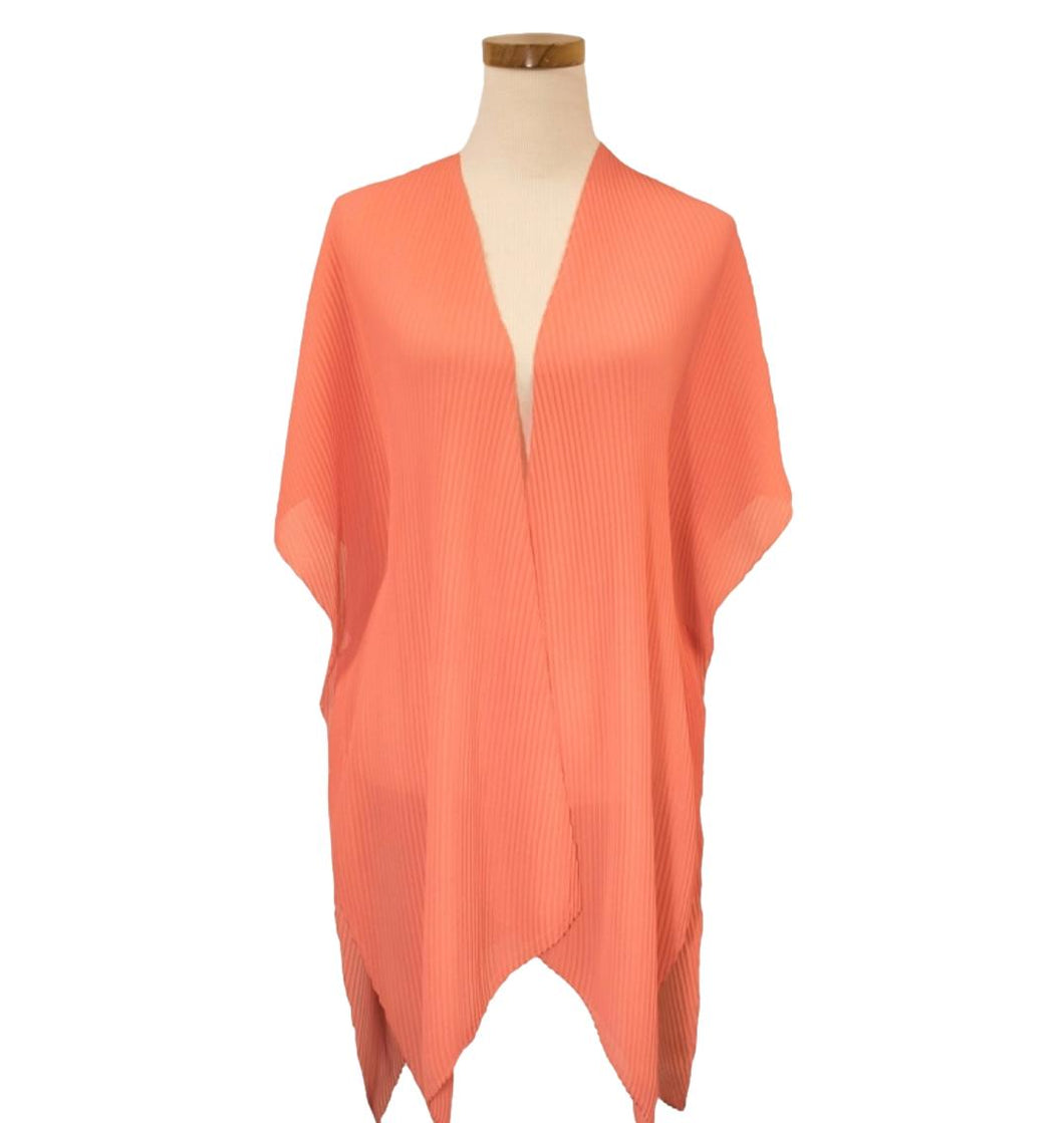 Women's Peachy Orange Kimono Style Kaftan Cover-up