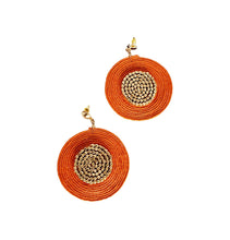 Load image into Gallery viewer, Handcrafted Fabric and Beaded Earrings Drop Dangle Earrings

