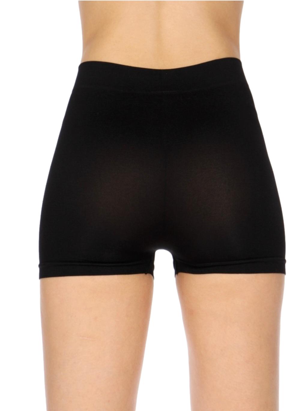 Women's Black Seamless Stretchy Knit Biker Shorts