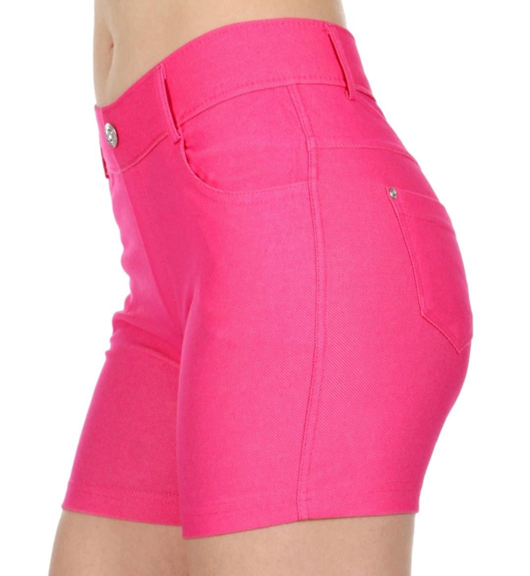 Women's Fushia Pink Stretchy Short Shorts