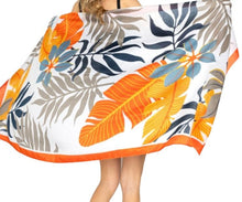 Load image into Gallery viewer, Women&#39;s multi-colored Leaf Patterned Printed Scarf
