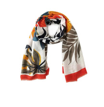 Load image into Gallery viewer, Women&#39;s multi-colored Leaf Patterned Printed Scarf
