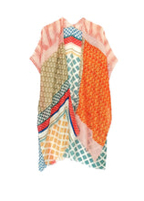 Load image into Gallery viewer, Women&#39;s Orange, Green Print Kimono Style Kaftan Cover-up
