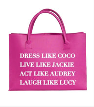 Load image into Gallery viewer, MODERN VEGAN TOTE - Live Act Laugh (Pink)
