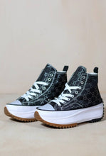 Load image into Gallery viewer, Women&#39;s Black Stella HI-TOP Chunky Sole Trainer Sneakers

