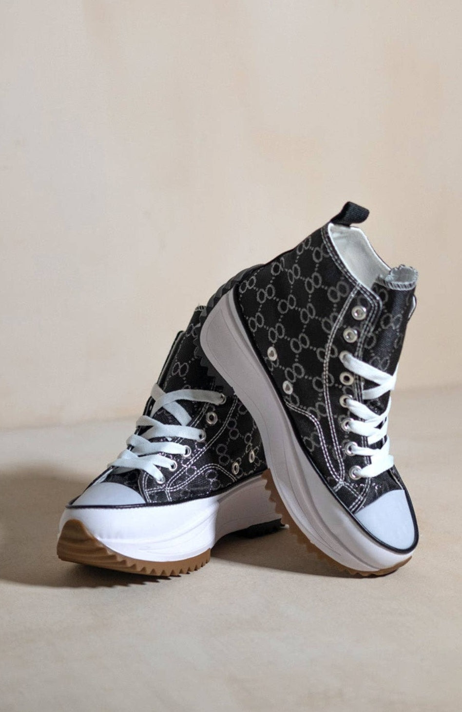Women's Black Stella HI-TOP Chunky Sole Trainer Sneakers