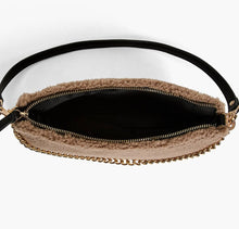 Load image into Gallery viewer, Women&#39;s Taupe Brown Demi Envelope Sherpa Shoulder Bag
