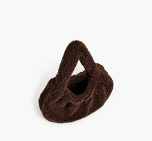 Load image into Gallery viewer, Brown Winnie Sherpa Crescent Shoulder Bag
