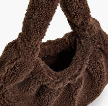 Load image into Gallery viewer, Brown Winnie Sherpa Crescent Shoulder Bag
