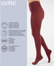 Load image into Gallery viewer, Cette - Women&#39;s Cardinal Red Cashmere Wool Tights 150 DEN, Wool Pantyhose, Winter Tights
