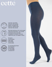 Load image into Gallery viewer, Cette - Women&#39;s Denim Blue Cashmere Wool Tights 150 DEN, Wool Pantyhose, Winter Tights
