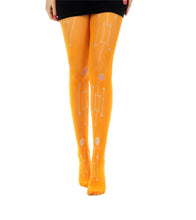 Load image into Gallery viewer, Women&#39;s Autumn Orange Fishnet Dot Run Tights, Pantyhose
