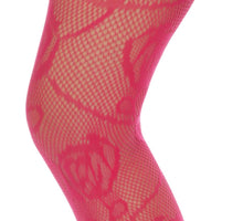 Load image into Gallery viewer, Women&#39;s Pink Floral Fishnet Tights, Pantyhose
