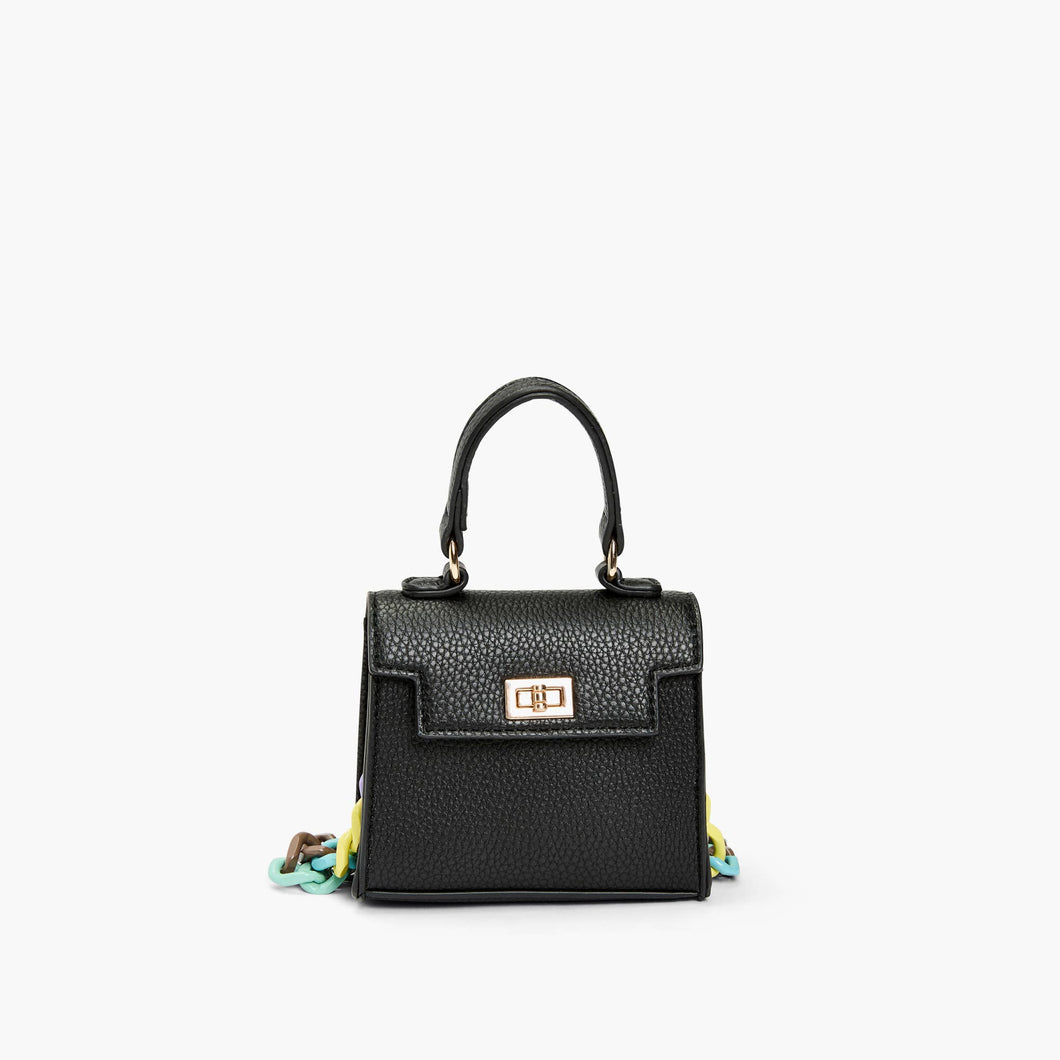 Krush Micro Black Top Handle Crossbody Handbag