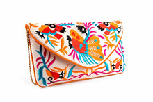 Load image into Gallery viewer, Embroidered Envelope Bag Clutch with Crossbody Strap
