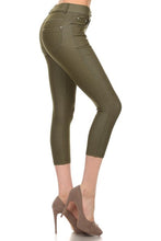 Load image into Gallery viewer, Women&#39;s Plus Size Army Green 5-Pocket Skinny Capri Jeggings
