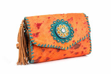 Load image into Gallery viewer, Orange Leather Crossbody/Clutch Artisan bag by LAMANI
